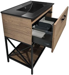 Comforty Мебель для ванной Бредфорд 75 дуб темный – фотография-10